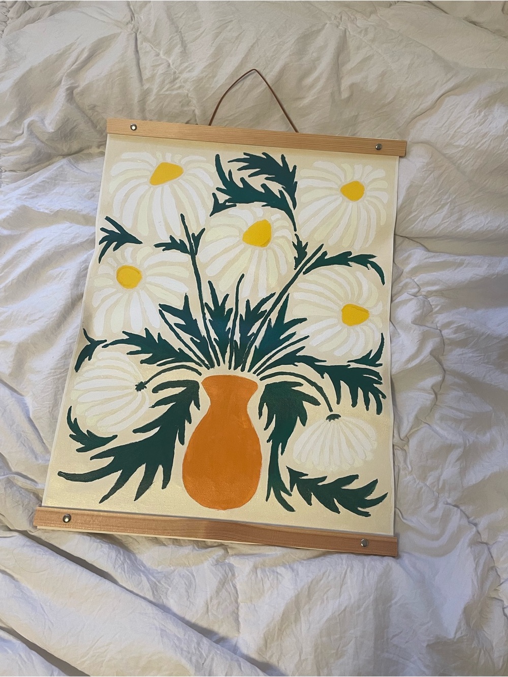Daisy hanging canvas wall art painting paint by number